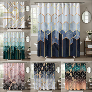หกเหลี่ยมโพลีเอสเตอร์ม่านอาบน้ํากันน้ํา ,ผ้าม่านห้องน้ํา
