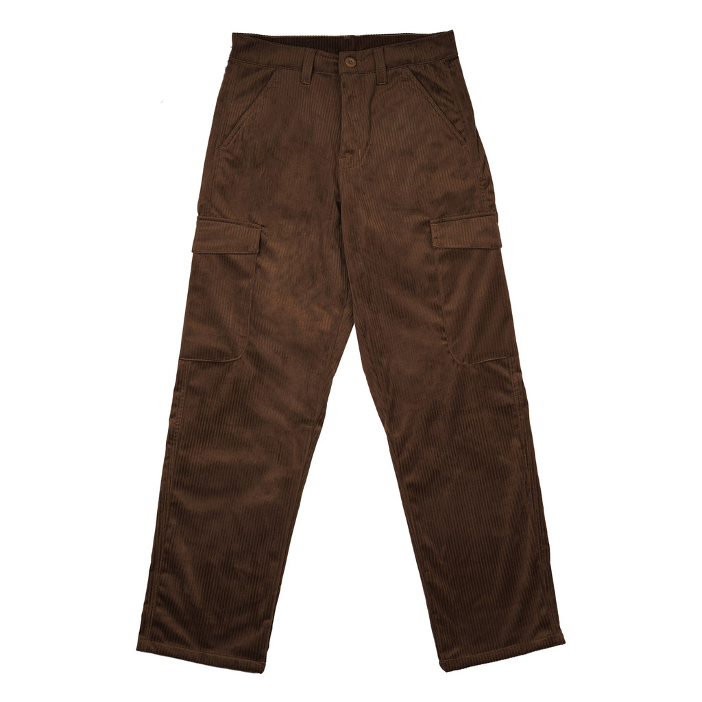 House of Smith Men& 39;s Long Corduroy Cargo Pants - Cordugo Pants สีน้ําตาล - กางเกงคาร์โก้ยาวผ้าลูกฟูก