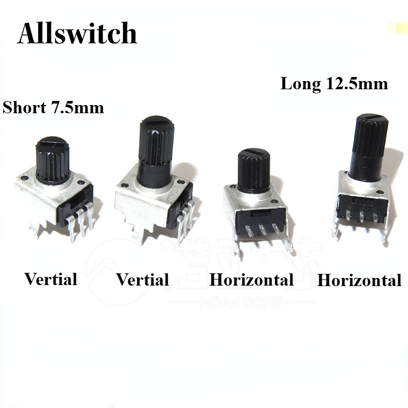 20 ชิ้น RV09 Potentiometer 5K 10K 50K 100K Audio Potentiometer ตัวต้านทานแบบปรับได้ 3pin Variable Resistors