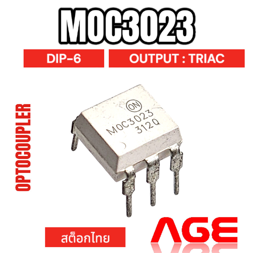 MOC3023, DIP-6 , Optoisolator Triac Output 5000Vrms 1 Channel