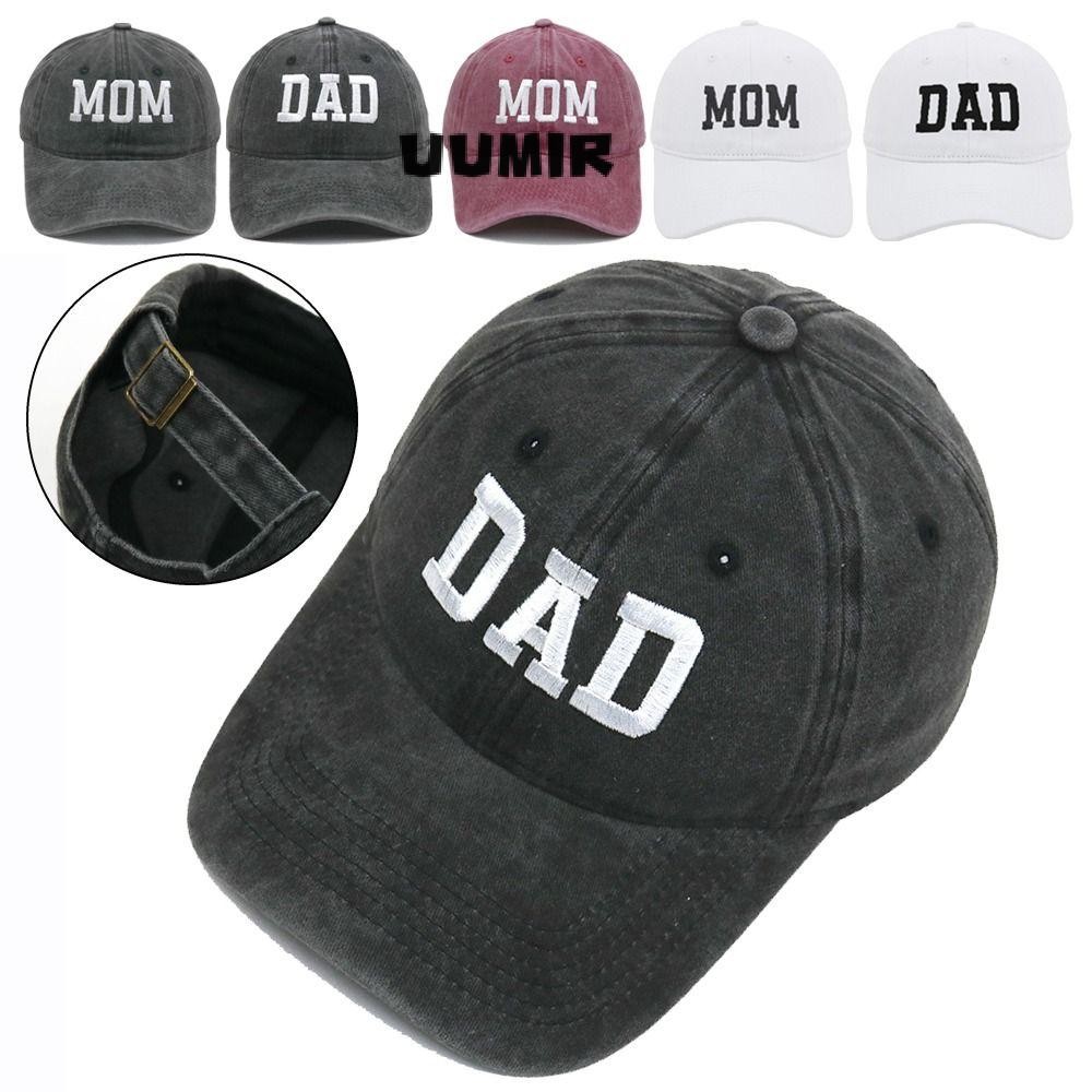 Uumir Distressed Faded Cap, Hiphop ปรับ DAD MOM เย็บปักถักร้อยเบสบอลหมวก, Visors Vintage ครีมกันแดดหมวก