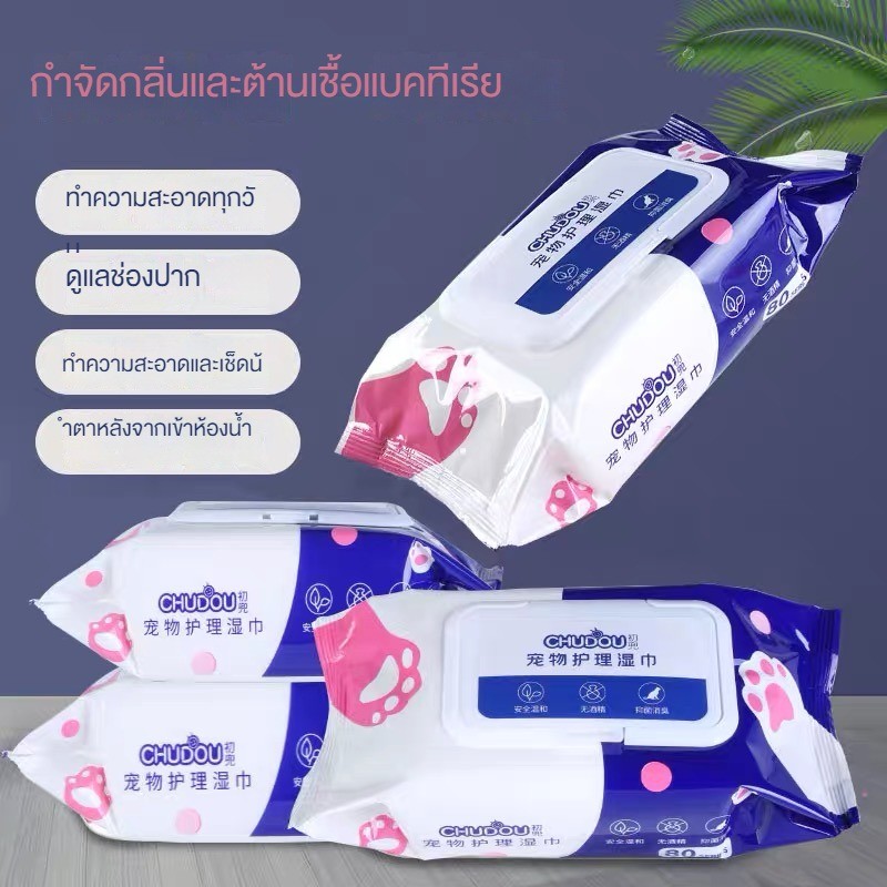 สัตว์เลี้ยงแมวและสุนัขฆ่าเชื้อและกำจัดกลิ่นผ้าเช็ดทำความสะอาดเปียกพิเศษดูแลอุปกรณ์ทำความสะอาด