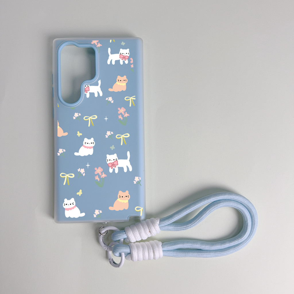 SAMSUNG แมวสีขาวการ์ตูนฝาครอบโทรศัพท์กันกระแทกสําหรับsamsung A23 A24 A25 a55 s22 s22plus ultra Case Girly S23 S23Plus s23fe s24 s24plus s24ultra S21FEปลอก