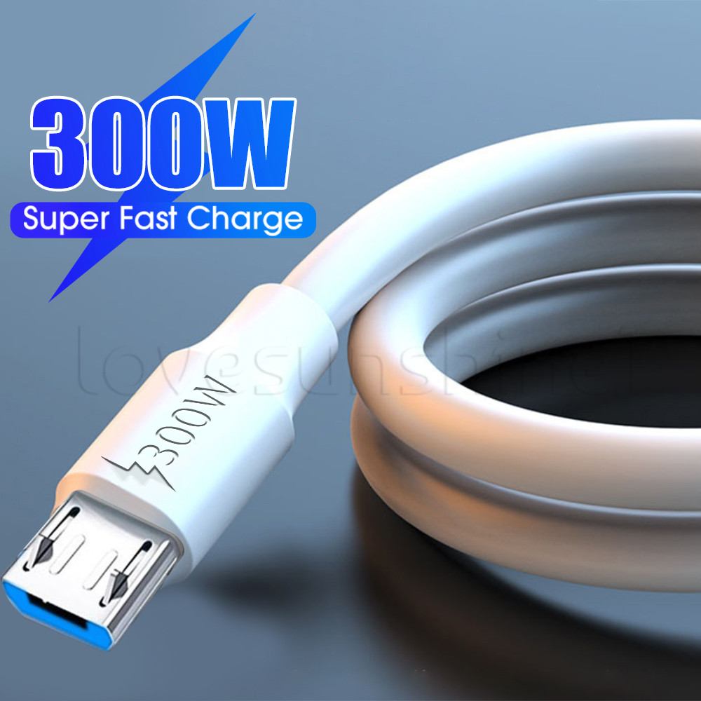 สายชาร์จข้อมูลแฟลช Android 300W - สายชาร์จเร็วสุด Micro ที่ชาร์จโทรศัพท์ Data Line - หนา ทนทาน ความเร็วสูง - ใช้ได้กับสาย Android Samsung Type-C
