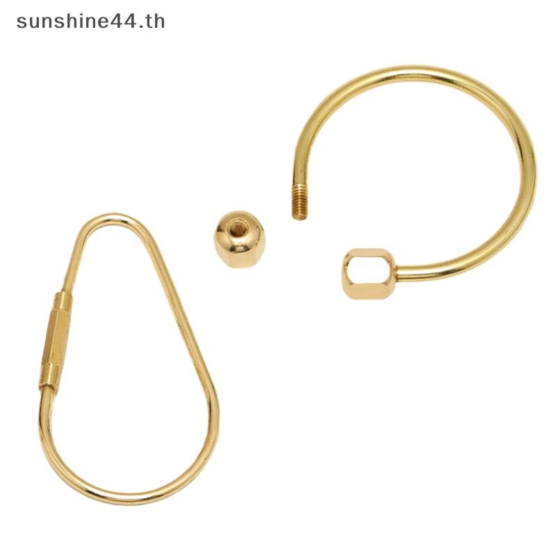 Foursun ทองแดงพวงกุญแจล็อคสีทอง Camping Carabiner Survival Camping อุปกรณ์หัวเข็มขัดตะขอ Key แหวนอุปกรณ์เสริม TH