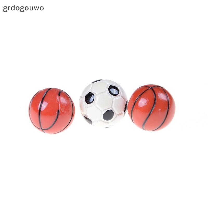 Grdog 1:6/1:12 Dollhouse Miniature กีฬาลูกฟุตบอลฟุตบอลและบาสเกตบอลตกแต่ง th