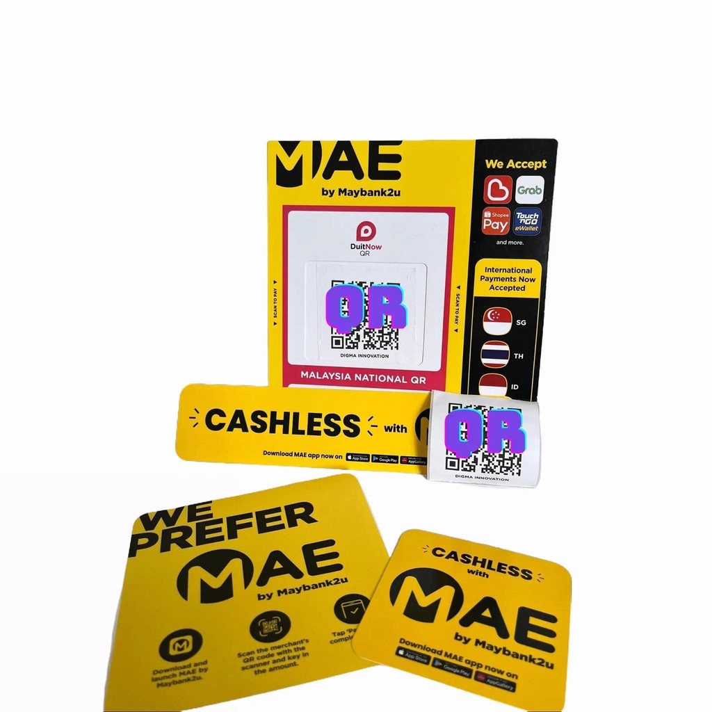 อุปกรณ์เสริมรหัส QR Maybank และสติ๊กเกอร์ QR สําหรับ Soundbox