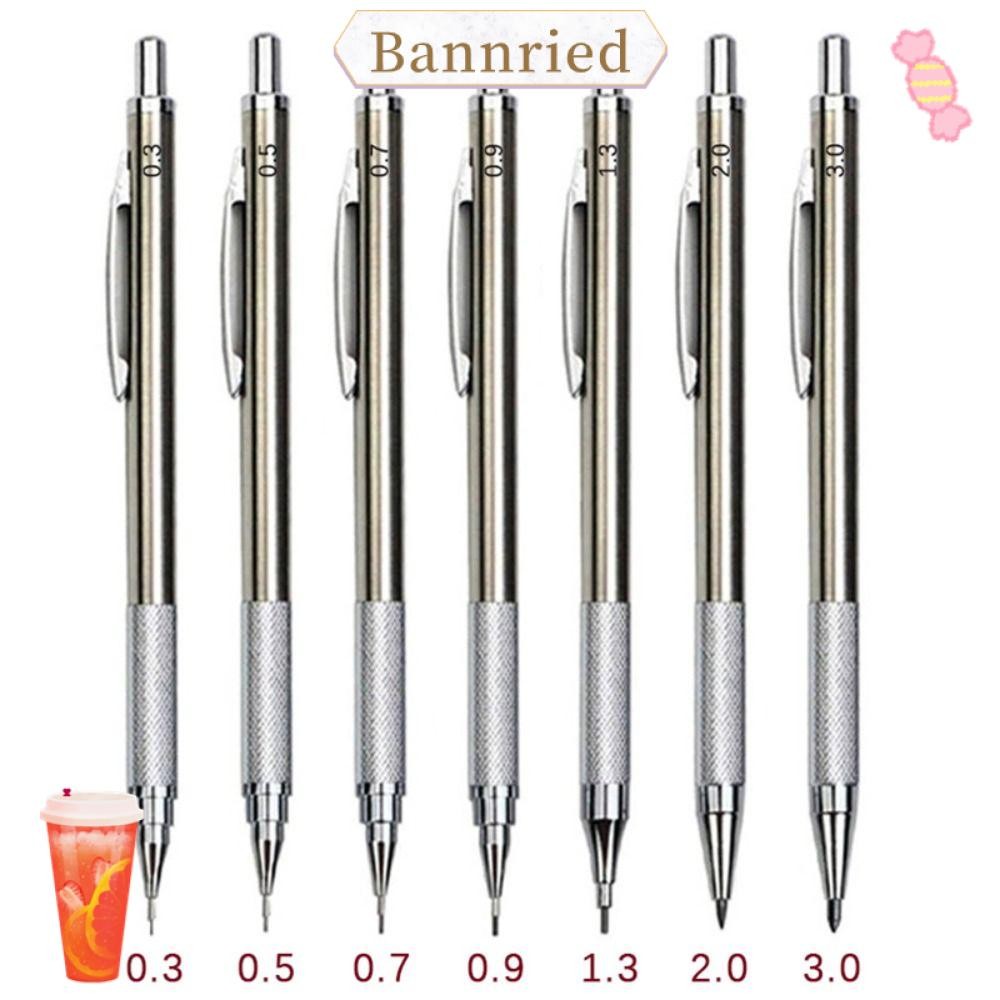 Bannriedsg989 ดินสอกด, 0.3/0.5/0.7/0.9/1.3/2.0/3.0 มม.โลหะดินสออัตโนมัติ, Sketch Comics Design Drawing Writing Tool Movable Pencil Art Painting Supplies