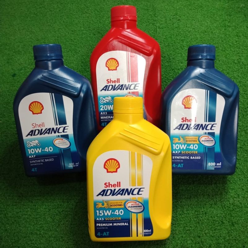 ยกลัง 12ขวด Shell advance 10w40 Ax7 0.8ลิตร (ป๋องเขียว)