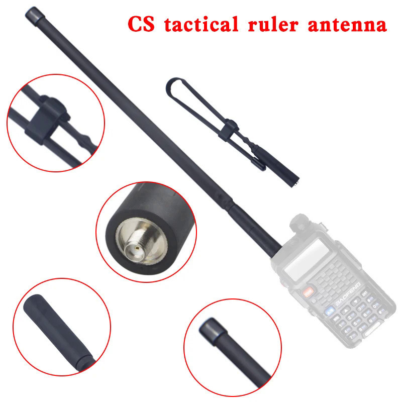 Walkie Talkie CS Tactical Foldable Antenna SMA-Female VHF UHF Dual Band For Baofeng UV-5R BF-888S UV