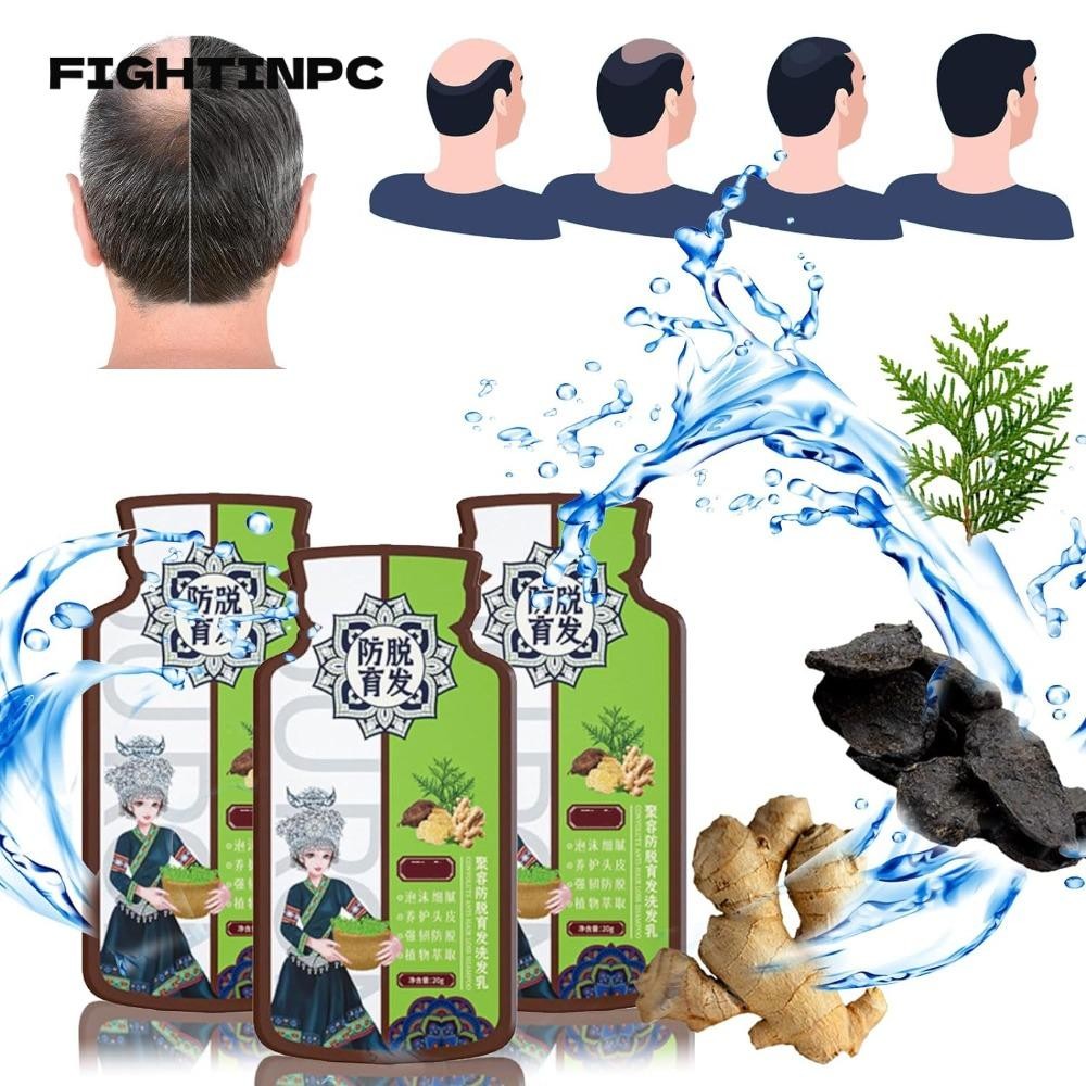 Fightinpc Anti-Hair Loss Hair Shampoo, ส่งเสริมการเจริญเติบโตของเส้นผม Deep Cleansing Ginger Plant Extract Shampoo, ผมหนา Replenishing Hydration Nourishing Growth Shampoo