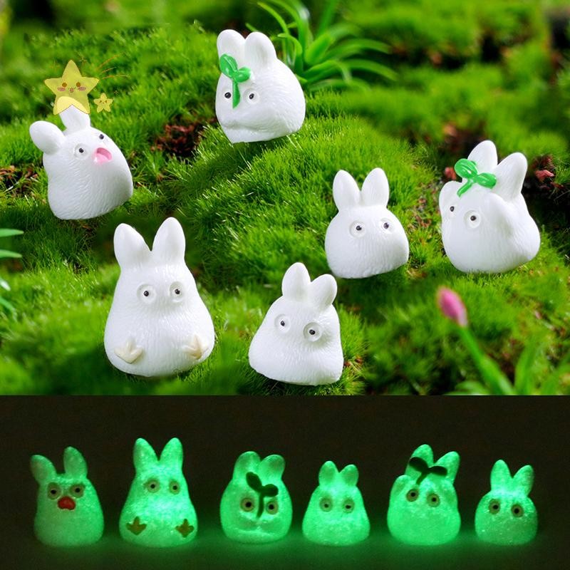 [JBTH] 1pc เรซิ่น Luminous สัตว์ Pendnat สําหรับต่างหูพวงกุญแจ DIY หัตถกรรม Glow-In-The-Dark Growth ตุ๊กตากระต่ายอ้วนน่ารักเครื่องประดับทํา [JB]