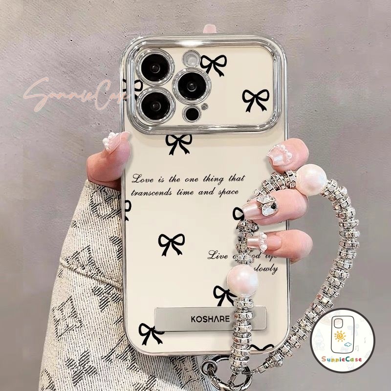 เคสไอโฟน โบว์ หน้าต่างบานใหญ่ สำหรับ เคส IPhone 16 11 12 15 13 14 Pro Max 8 16 15 7 Plus XR X XS Max SE เรียบง่าย เคส