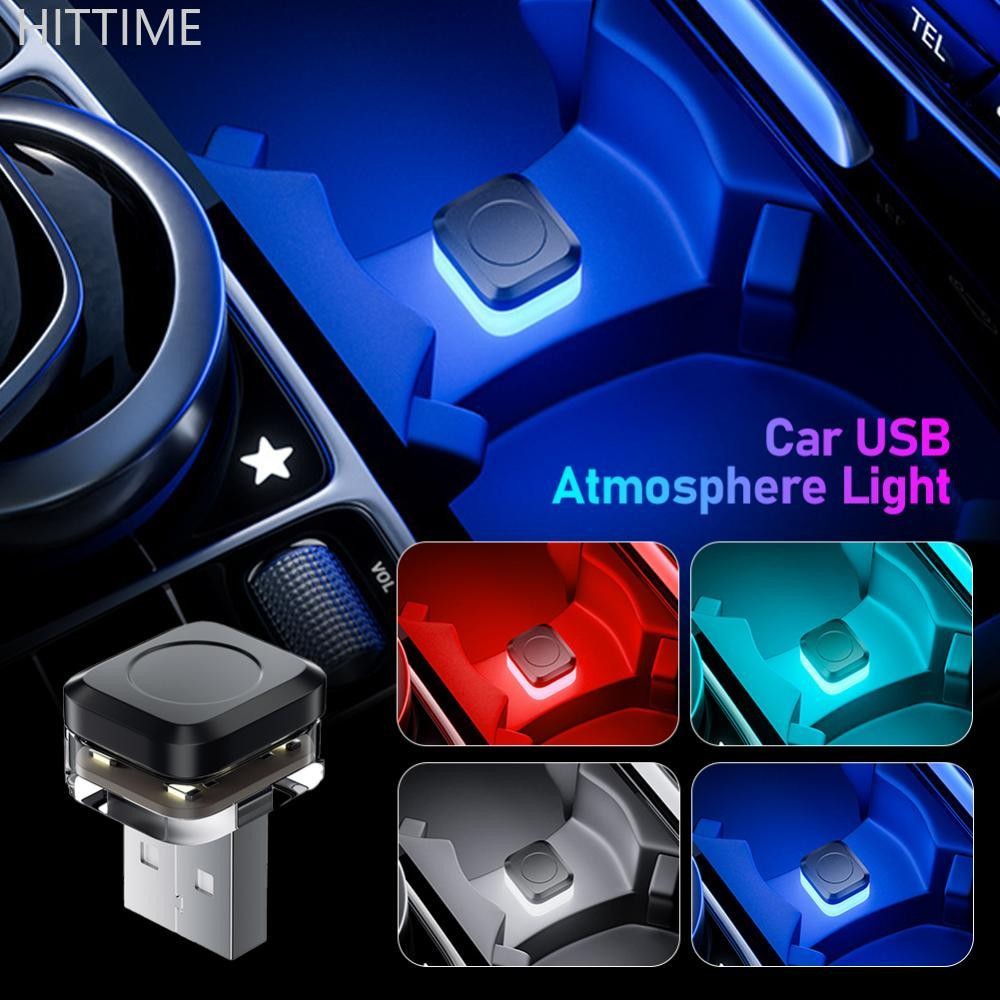 Hittime USB ภายในรถ Ambient บรรยากาศไฟ LED สัญญาณไฟอัตโนมัติโคมไฟอ่านหนังสือตกแต่ง J4L1