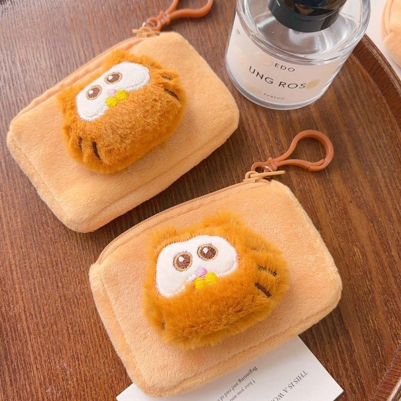 กระเป๋าใส่เหรียญ-มินิ,พกพา,ตุ๊กตา,อเนกประสงค์-น่ารัก อะนิเมะแมวน้อยเข็มกลัด-การ์ตูนการ์ฟิลด์ตุ๊กตากระเป๋าสตางค์กับพวงกุญแจ-กระเป๋าเก็บกุญแจ-สร้างสรรค์หูฟังก