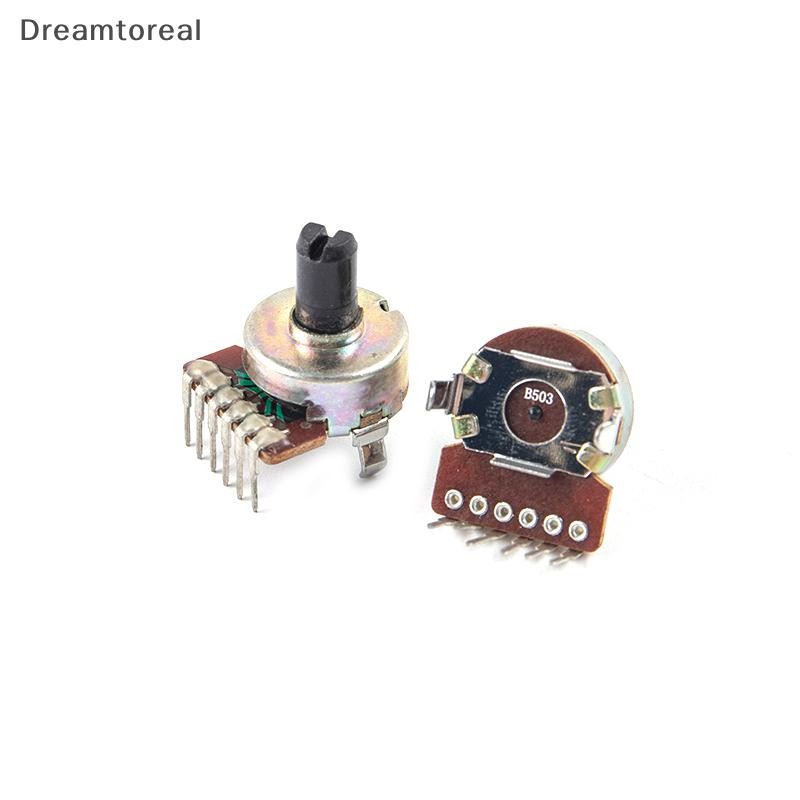 Demtl 2 ชิ้นประเภท 161 เพลาครึ่งวงกลม 50K B503 Potentiometer 6pin เครื่องขยายเสียงปรับแต่ง Potentiometer สวิทช์ OLA