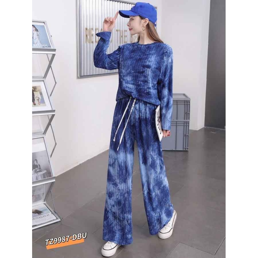โค๊ดลดผู้ติดตามใหม่ พร้อมส่ง4 ชุดเซ็ท ผ้าอัดพลีท ลายมัดย้อม เสื้อแขนยาว ผ้าเปลือกไม้ ไซส์ใหญ่ จากไทย TZ9987