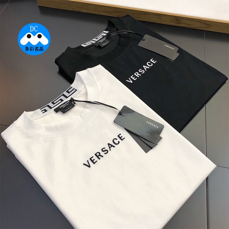 Unisex ในสต็อก VER แฟชั่นสบายๆฤดูร้อนผ้าฝ้ายหลวม cuffs โลโก้พิมพ์ plus ขนาดเสื้อยืดแขนสั้น XS-3XL