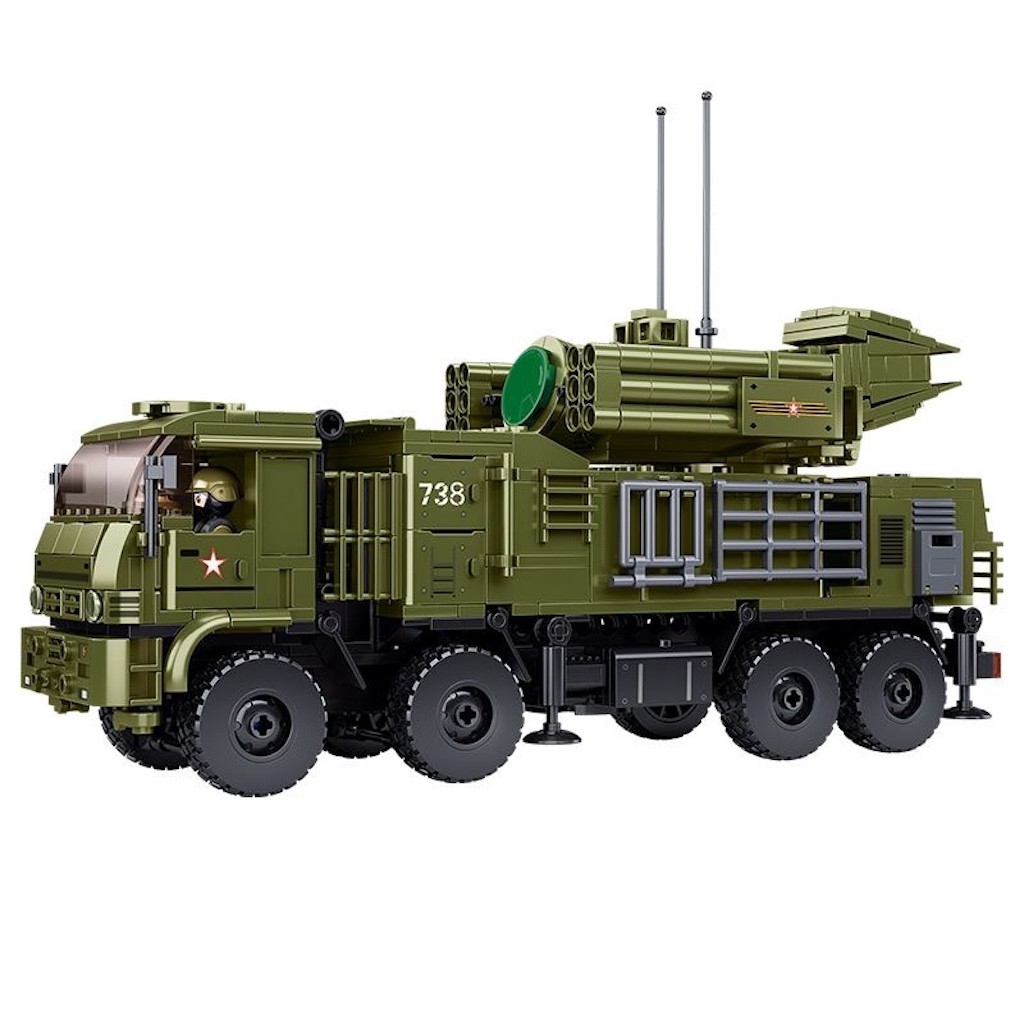 Mytopshop 669PCS MOC Pantsir S1S Air Defense System รถบรรทุกรูปของเล่นเพื่อการศึกษา Building Block อ