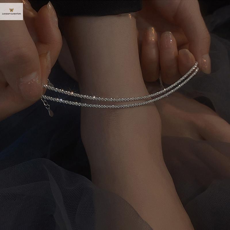 Cod สร้อยข้อเท้าประกายฤดูร้อนอารมณ์ Light Niche Design Sparkle Starry Beach Anklet สร้อยข้อมือสร้อยคอเครื่องประดับของขวัญใหม่