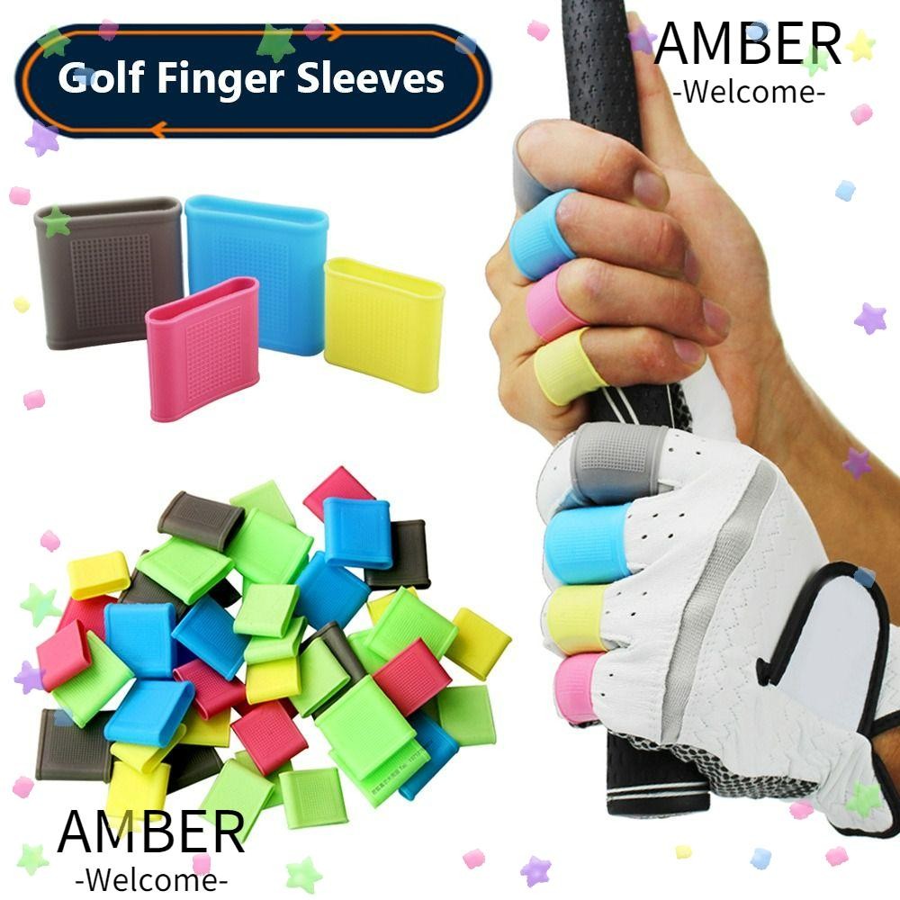Amber 8PCS Golf Finger Sleeves Tennis Bowle Baseball Non-Slip Hand Protector Support