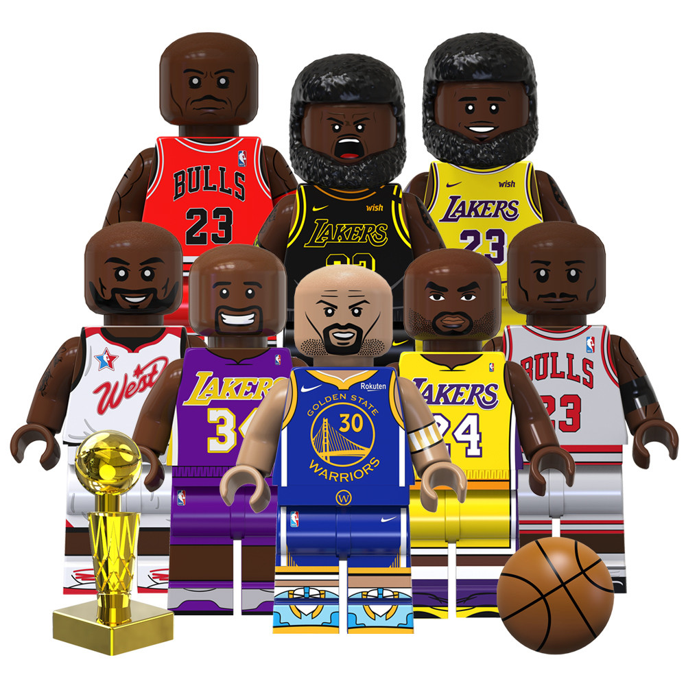 บาสเกตบอล Star Curry Lebron James Kobe ONeal พร้อม OMrien Trophy Figures Building Block ของเล่น