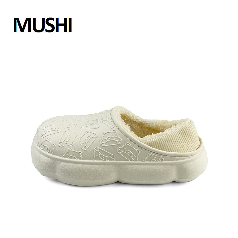 Mushi COD ผู้ชายผู้หญิงคู่กลางแจ้งกันน้ําในร่มรองเท้าผ้าฝ้ายกันลื่นให้ความอบอุ่นแฟชั่นที่เรียบง่าย