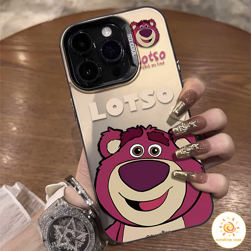 GOOD เคส การ์ตูนหมีสตรอเบอร์รี่น่ารัก ไอโฟน11 For iPhone12 13 14 15Pro MAX X XS XR XS 6 7 8Plus SE2020