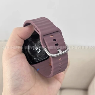 สายซิลิโคนคลื่นเหมาะสําหรับสมาร์ทวอทช์ซีรีส์ 10/9/8/7/6/5/SE/4/3 การออกแบบที่ตัดกันเหมาะสําหรับ iwatch 49/46/45/44/42/41/40/38 มม.