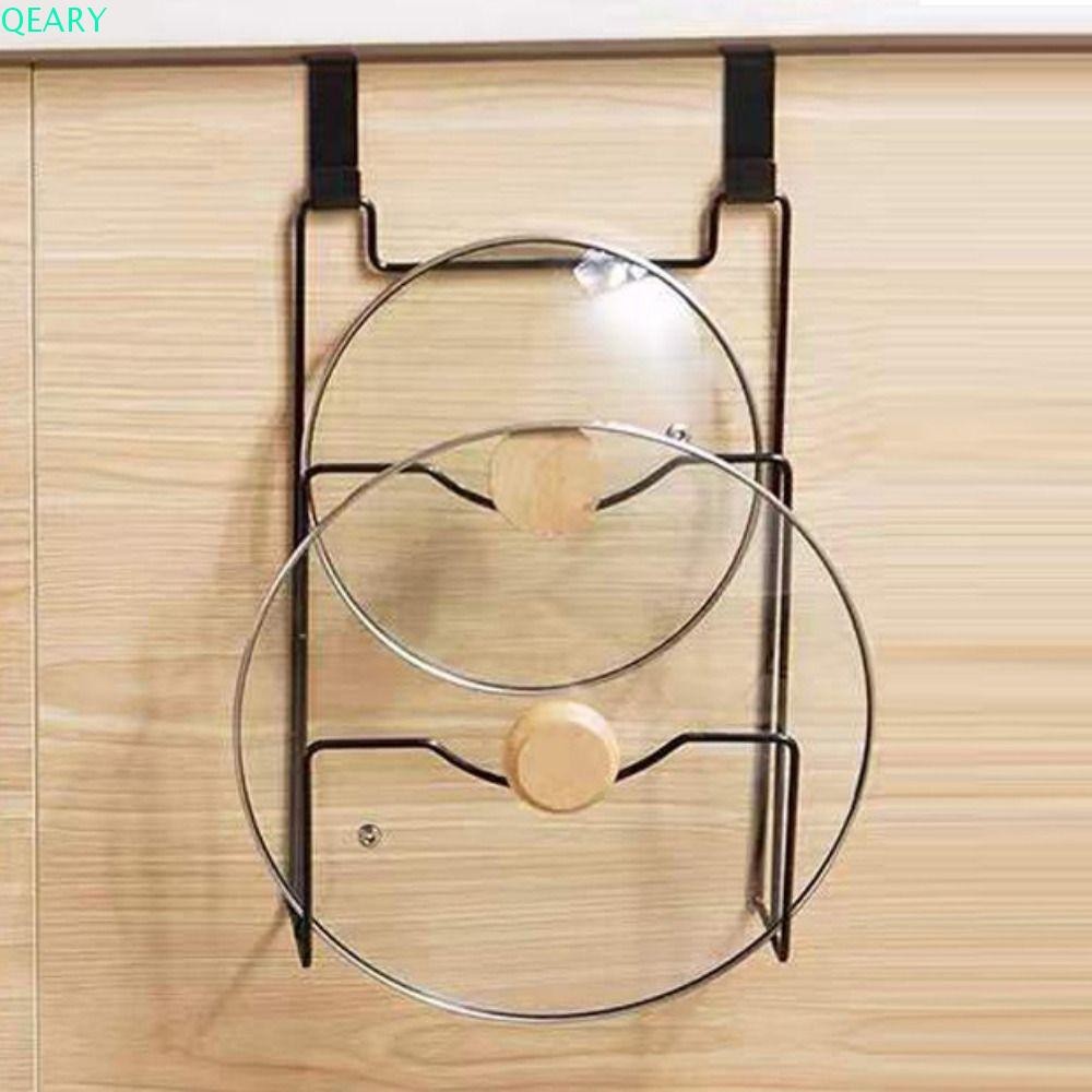 Qeary ที่เก็บฝาหม้อสําหรับตู้, ชั้นวางฝาหม้อแบบแขวนโลหะ, ติดตั้งง่ายประหยัดพื้นที่ที่ถอดออกได้ทนทานเขียงชั้นเก็บของติดผนัง