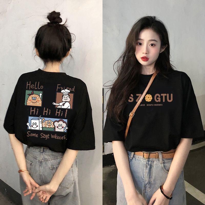 【ส่งจากไทย】เสื้อยืดผู้หญิง หลากหลายสไ ไม่ย้วย ไม่หด สีสันสดใส่น่ารัก Clothing Tshirt