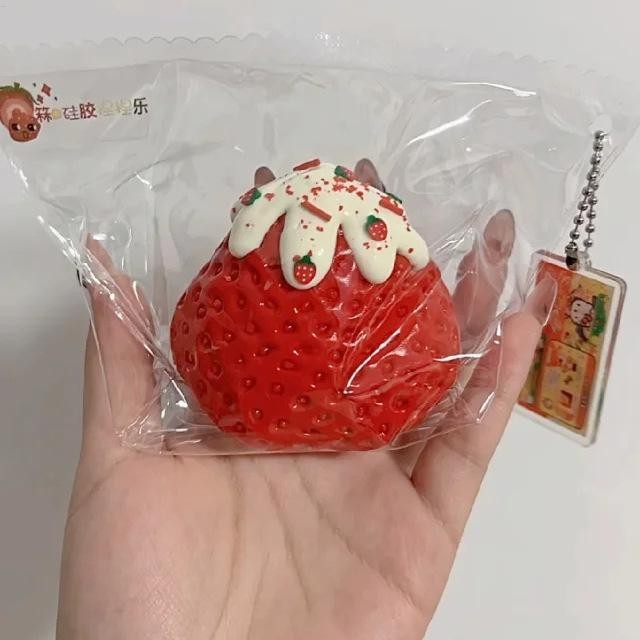 Squish Toy Strawberry Slow Rising Creative And Cute Squish Balls Elastic Novelty Stress Balls verasath