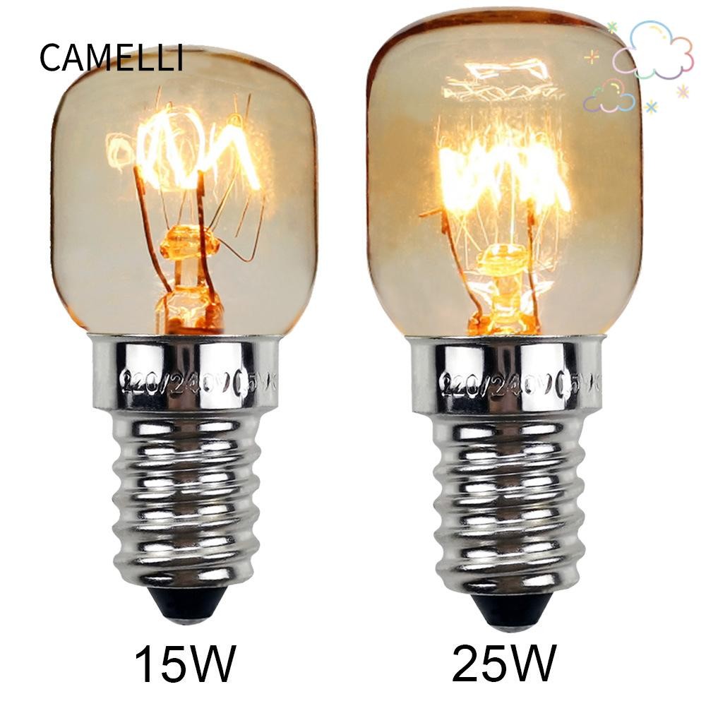 Camelli ไฟเตาอบ,ทนความร้อนเส้นใยความร้อนหลอดไฟ, 15W 25W E14 ทังสเตนทนความร้อนอุณหภูมิสูง