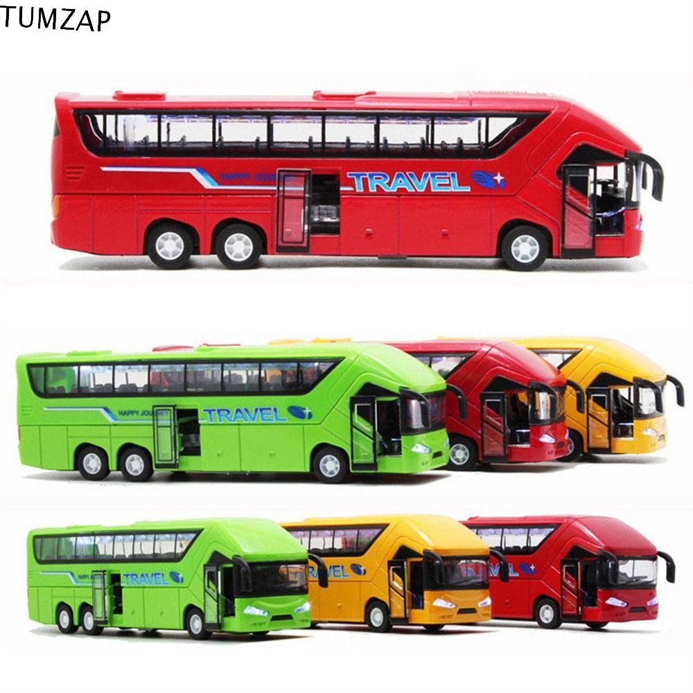 Tumzap Bus ของเล่นของขวัญวันเกิดของขวัญสําหรับเด็กประตูเปิด FLashing พร้อมเพลงของเล่นยานพาหนะชุด Double Decker Bus