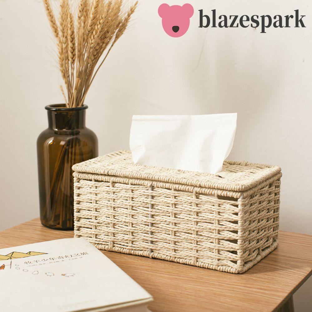 Blazespark ผู้ถือกระดาษทิชชูร้านอาหารสํานักงานรถหวาย Rustic Home กระดาษผ้าเช็ดตัว