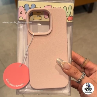 เคสหนัง For iPhone 16 Pro Max 11 เคสนิ่ม TPU สีลูกกวาด เรียบง่าย For iPhone11 15 14 13 12 16 Pro max XS XR 7 Plus 8 Plus