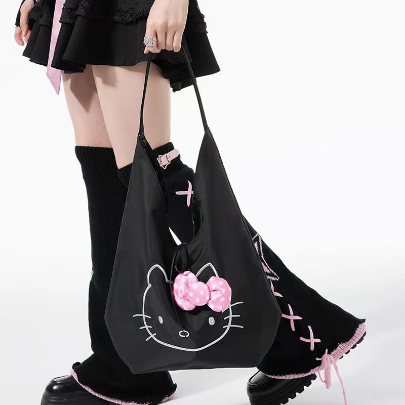 Miniso HelloKitty Black White Classic Casual Shoulder Bag