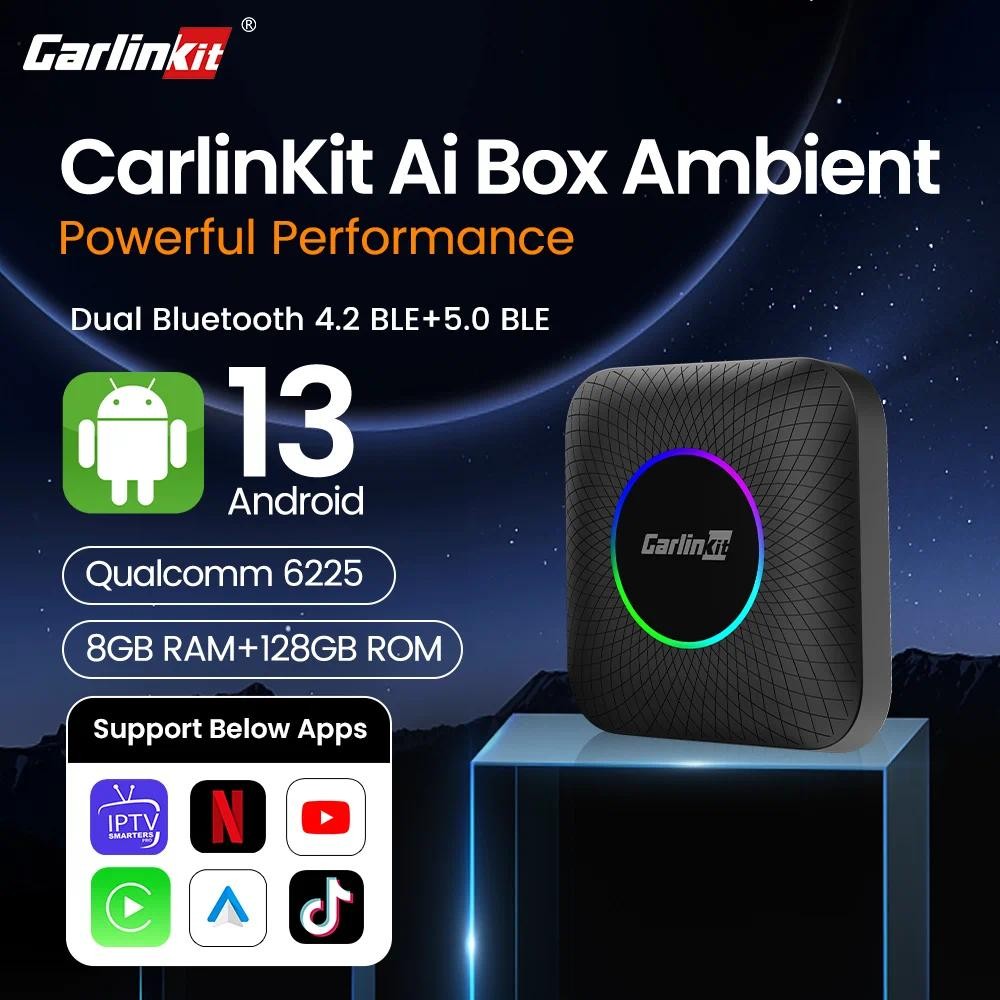 CarlinKit CarPlay TV Ai กล่อง Android 13 8+128GB QCM6225 8-Core 4G LTE สําหรับ Wireless CarPlay Andr