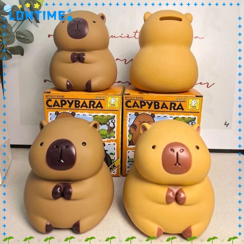 Lontime Capybara Piggy Bank, Brown Vinyl Money Banks, น่ารักการ์ตูน Capybara เหรียญเด็กได้