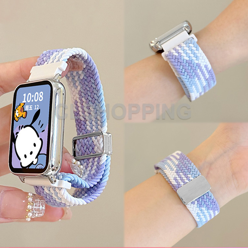 สายรัดข้อมือแม่เหล็กถัก สําหรับ Samsung Galaxy Fit 3/Galaxy 7/6/5/4 ขนาด 20/22 มม. สายไนลอน ระบายอากาศ ใช้ได้กับสมาร์ทวอท์ช 40/44/43/46/42 มม.