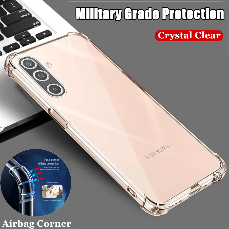 สําหรับ Samsung Galaxy M56 5G 6.74 นิ้ว SM-M566B Slim Crystal Clear Soft ซิลิโคน Jelly Case สี่เสริม