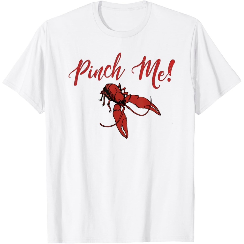 หยิกฉัน! เสื้อยืด Cajun Crawfish ตลก