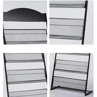 ชั้นวางโบรชัวร์ 4 ชั้น ชั้นวางหนังสือสแตนเลส ชั้นโชว์หนังสือ ชั้นวางนิตยสาร ชั้นวางโปสเตอร์ ชั้นวางแคตตาล๊อค