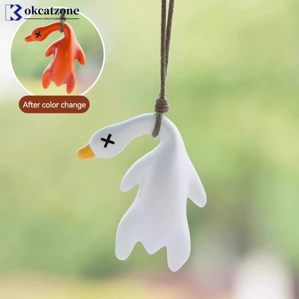 Okcatzone ภายในรถกระจกมองหลังอัตโนมัติตลกแขวน Swing เป็ดตกแต่งเปลี่ยนสีเป็ดน่ารักอุปกรณ์เสริมอัตโนมัติ J3M6