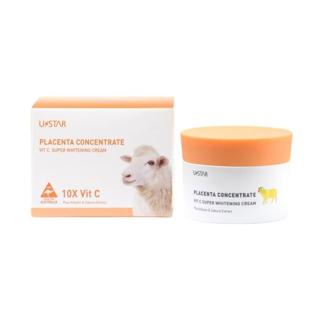 ♦️ของแท้·ส่งด่วน·ถูก♦️Ustar Placenta Concentrate Vit C Super Whitening Cream #03114 ยูสตาร์ ครีมรกแก