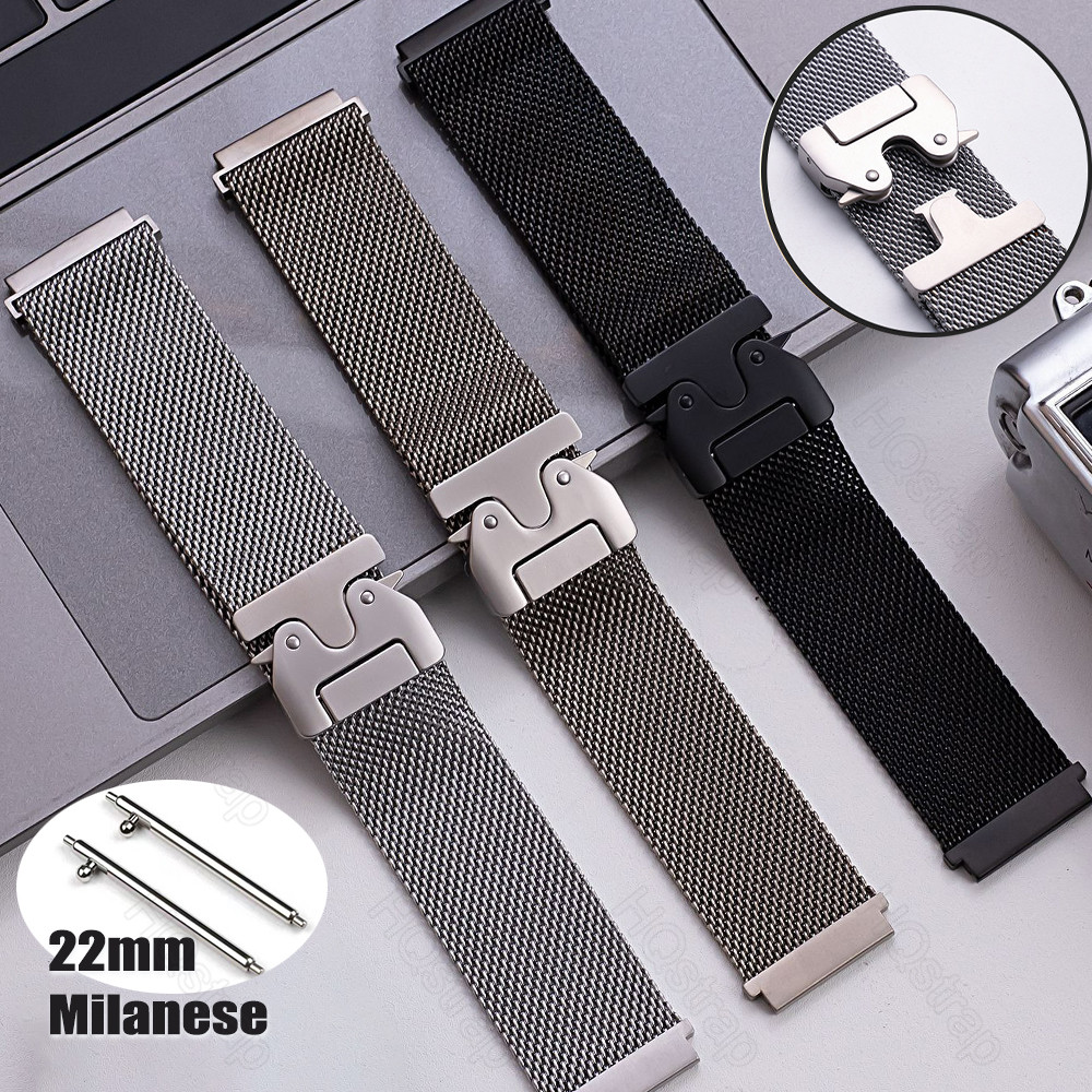 ใหม่สายมิลาน22มิลลิเมตรห่วงนาฬิกาวงด่วนที่วางจําหน่ายสําหรับผู้หญิงผู้ชายธุรกิจสายรัดข้อมือสร้อยข้อมือสแตนเลส