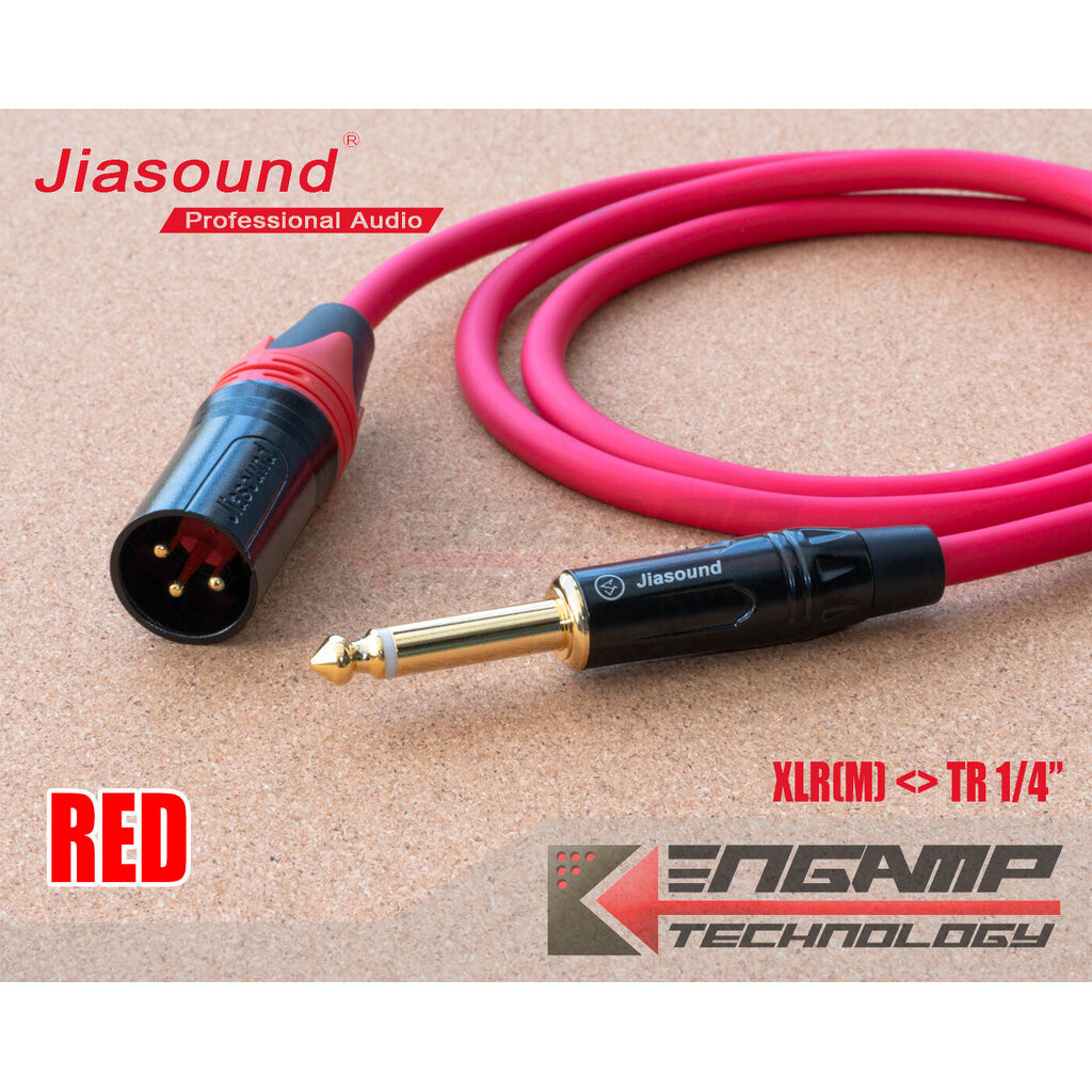 (สายประกอบ) [WIRE] สายสัญญาณเสียง XLR(M) to Phone Mono 6.35 ใช้แจ็ค Jiasound YM-001BG + 814BG สาย S-001) ดำ แดง เหลือ...