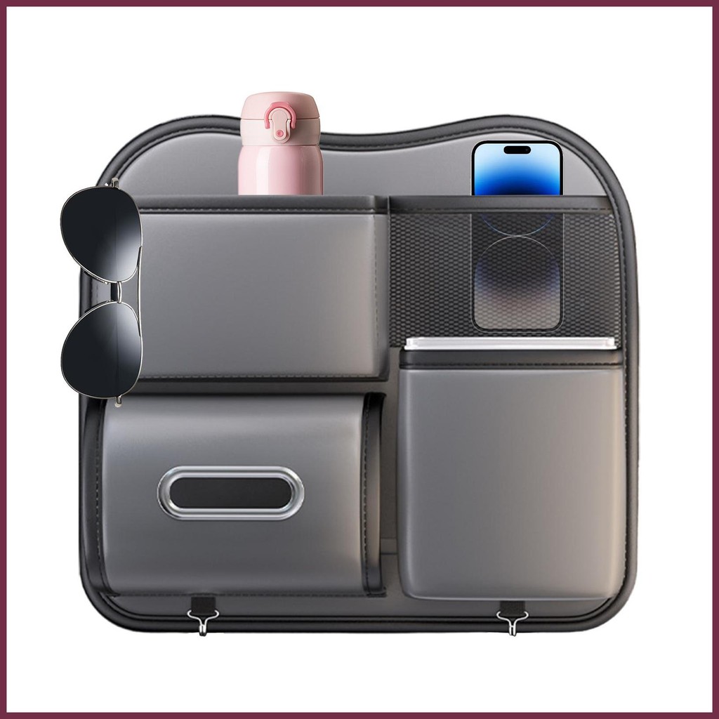 รถ Rubbish Bin อเนกประสงค์ Rubbish Bin สําหรับอุปกรณ์ตกแต่งภายในรถยนต์พร้อมที่ใส่ทิชชู่แบบพกพา kooph