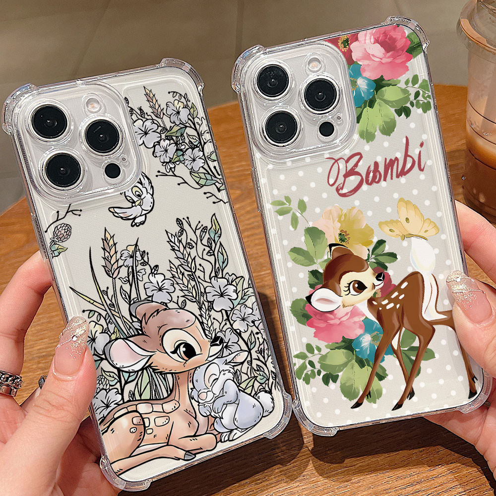 น่ารัก Bambi Deer สําหรับ VIVO Y78 Y77 Y76 Y50 Y38 Y36 Y35 Y28 Y27 Y22S Y21 Y20 Y19S Y17S Y17 V40 V30 V29 V27E V27 V27 V25 V25 V23 Anti-fall 5G ฝาครอบโทรศัพท์นุ่ม
