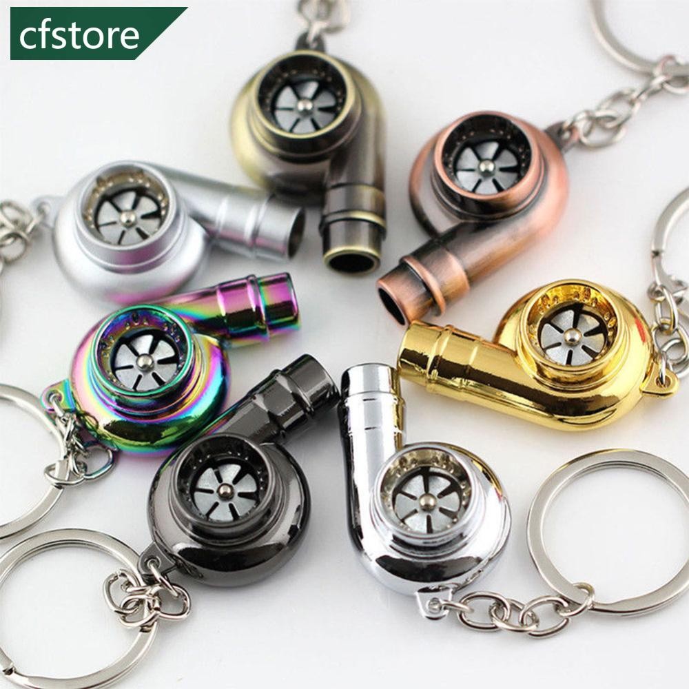 CSE Auto Car Turbo Sleeve Turbo Keychain Spinning Turbine Key Chain Ring Keyring